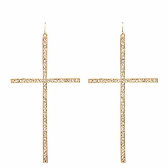 Long Cross Earrings - Picture 2 of 3